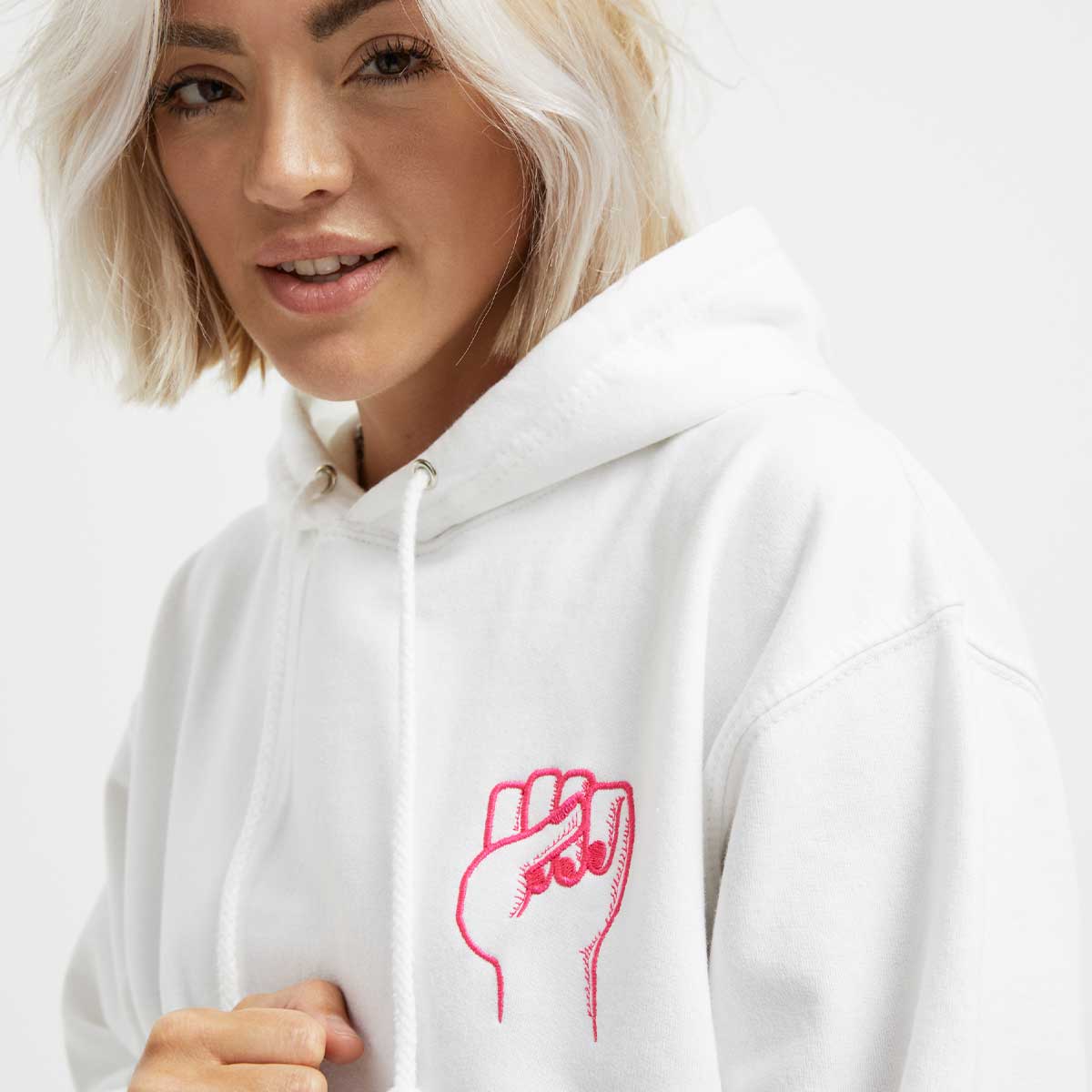 Feminist Fist Embroidered Hoodie