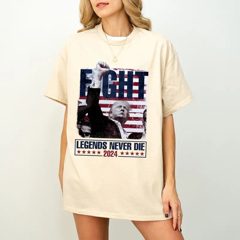 Fight Legends Trump  Nevers Die Shirt, Trump Survived Shooter Shirt,Failed Assassination Tee,Trump Shooting, MAGA Shirt