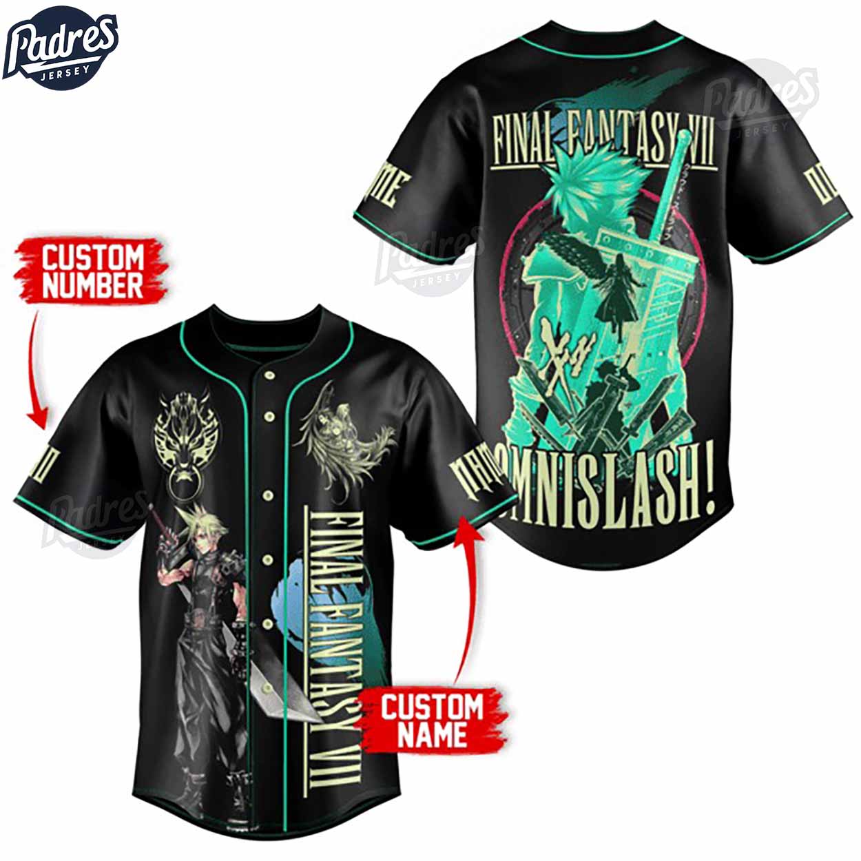 Final Fantasy VII Omnislash Custom Baseball Jersey - Padres Jersey Oasis: Elevate Your Baseball Style Game
