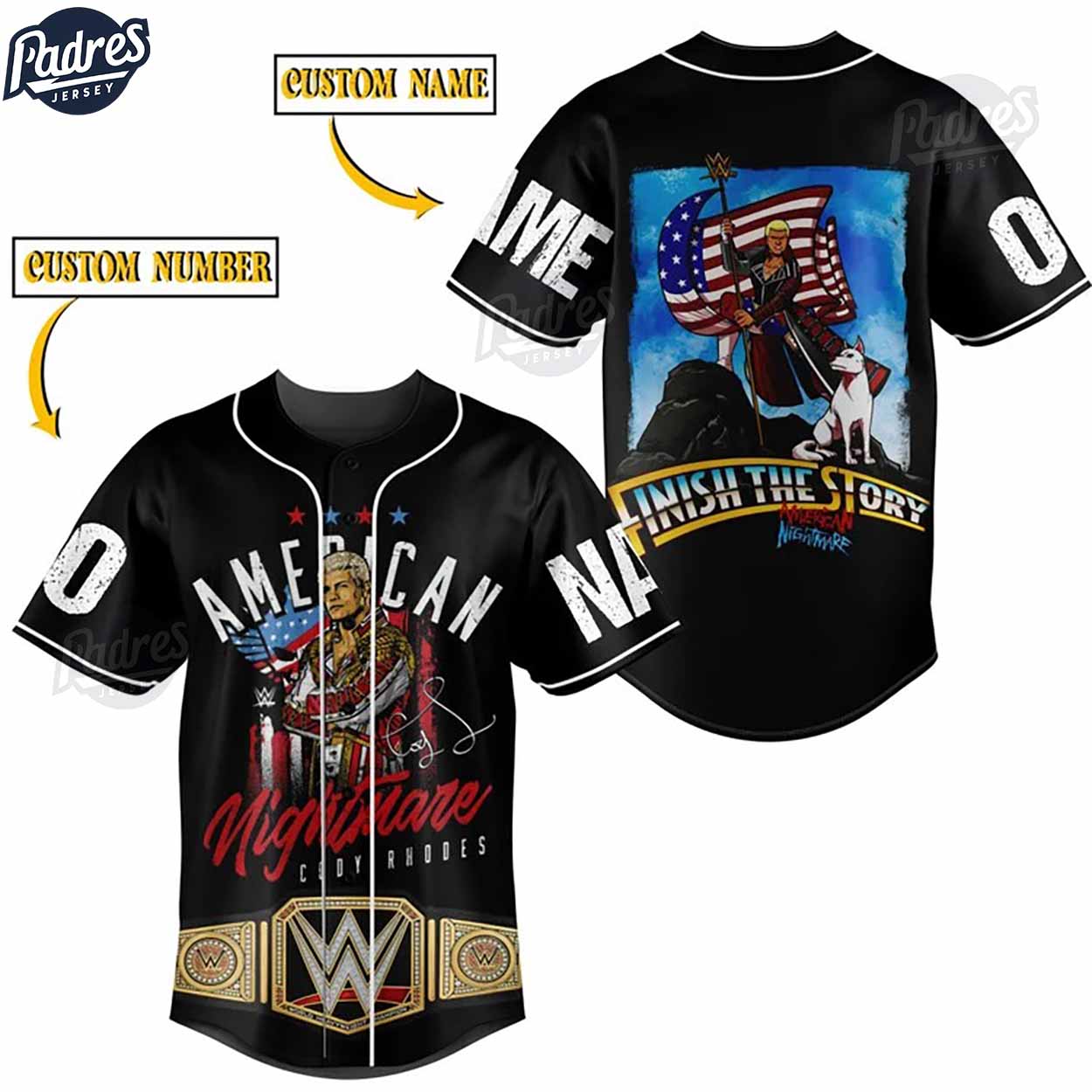 Finish The Story American Nightmare Cody Rhodes Baseball Jersey - Padres Jersey Oasis: Elevate Your Baseball Style Game