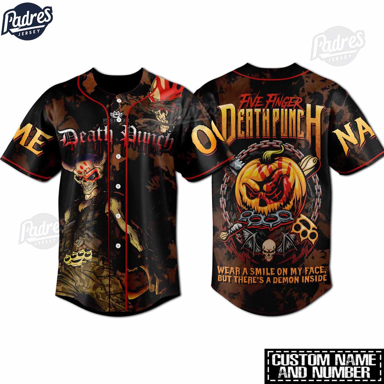 Custom Five Finger Death Punch Halloween Baseball Jersey - Padres Jersey Oasis: Elevate Your Baseball Style Game