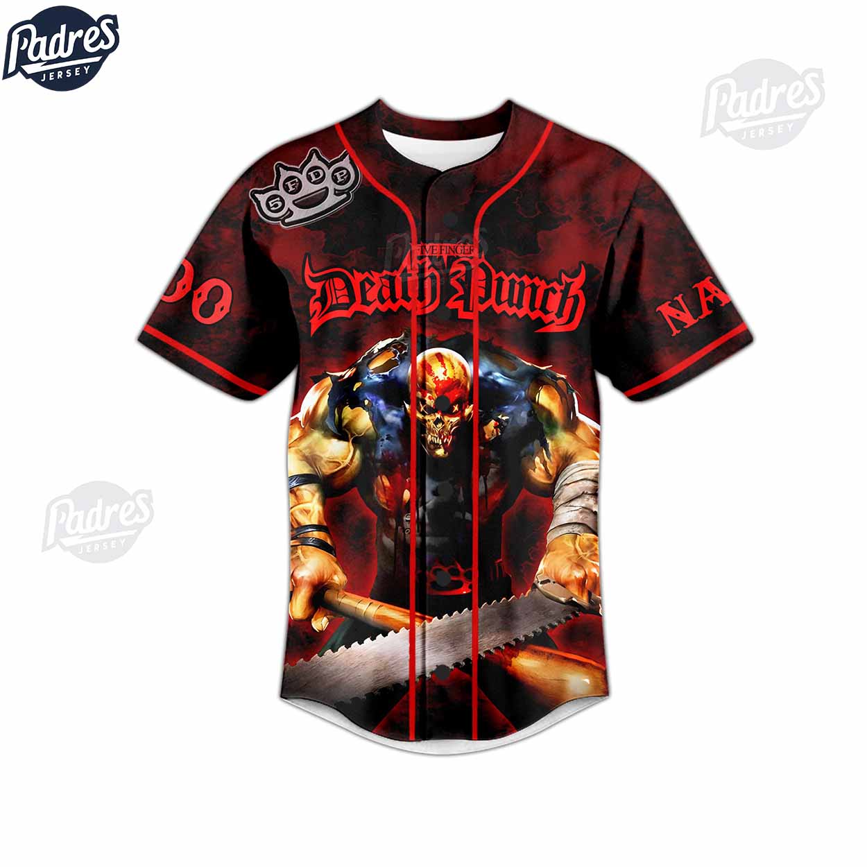 Five Finger Death Punch I'll Never Give In 'Til I'm Victorious Custom Baseball Jersey - Padres Jersey Oasis: Elevate Your Baseball Style Game