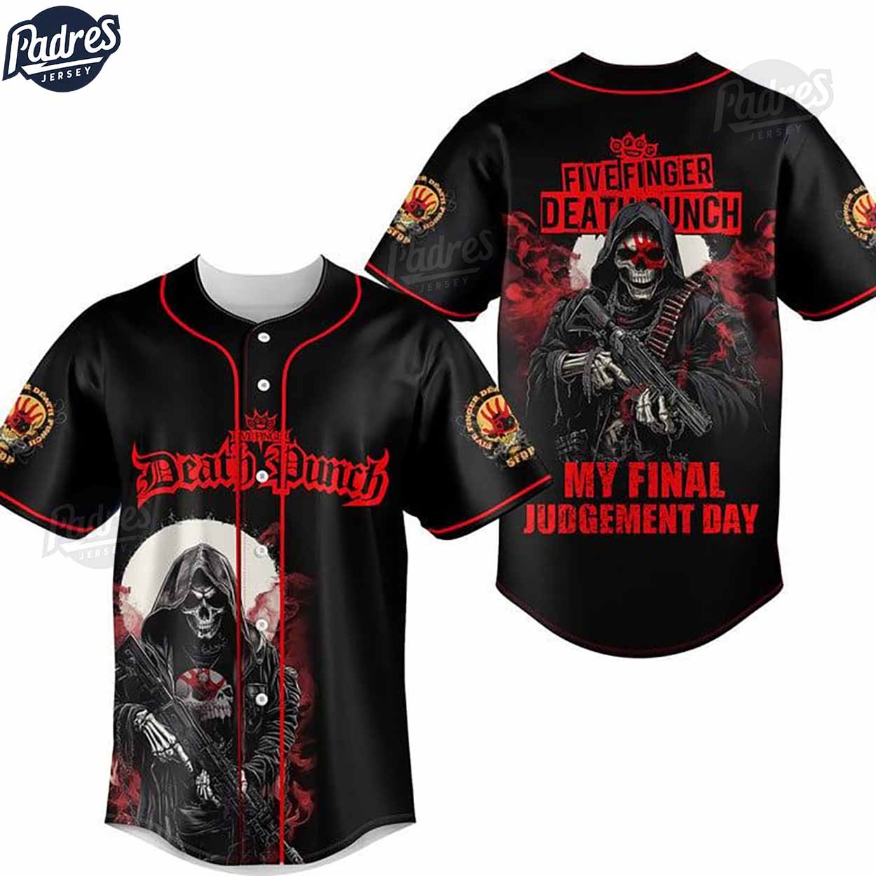 Five Finger Death Punch My Final Judgement Day Custom Baseball Jersey - Padres Jersey Oasis: Elevate Your Baseball Style Game