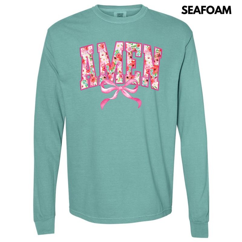 Flower Amen Coquette Long Sleeve Comfort Colors T-Shirt 'NLB'