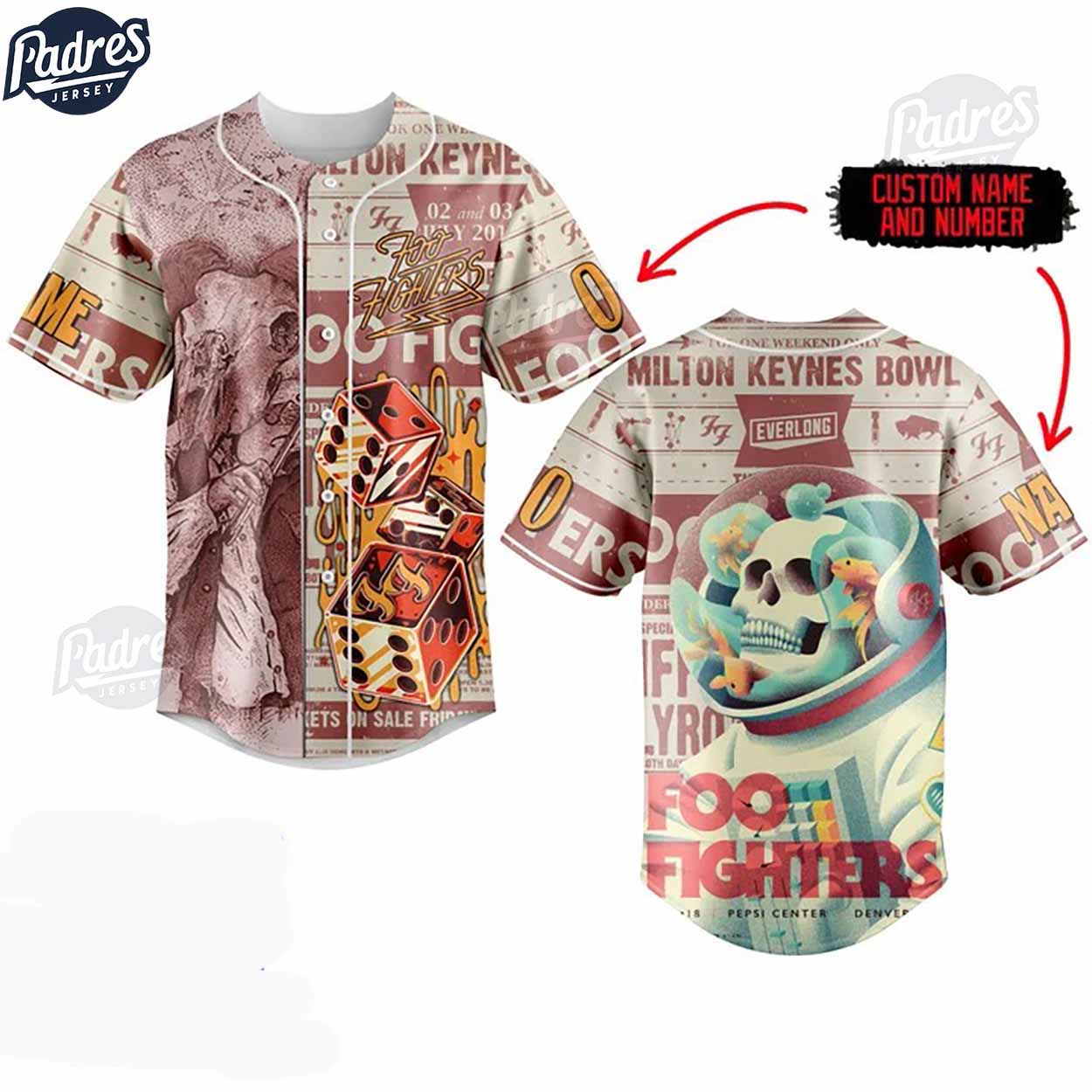 Foo Fighter Custom Baseball Jersey Style - Padres Jersey Oasis: Elevate Your Baseball Style Game