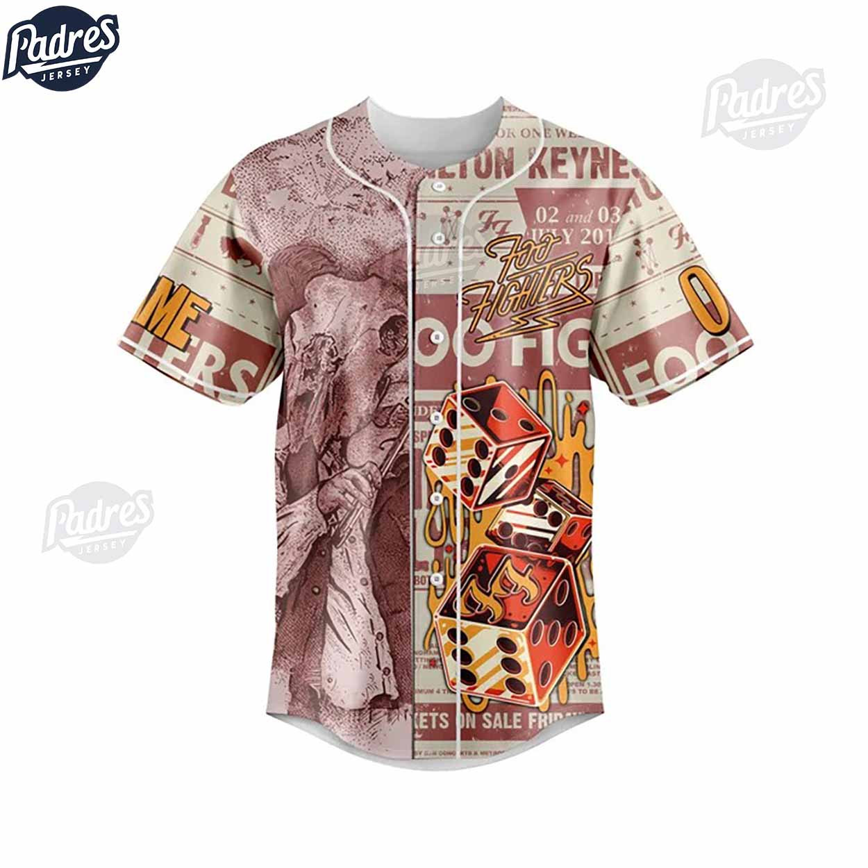 Foo Fighter Custom Baseball Jersey Style - Padres Jersey Oasis: Elevate Your Baseball Style Game
