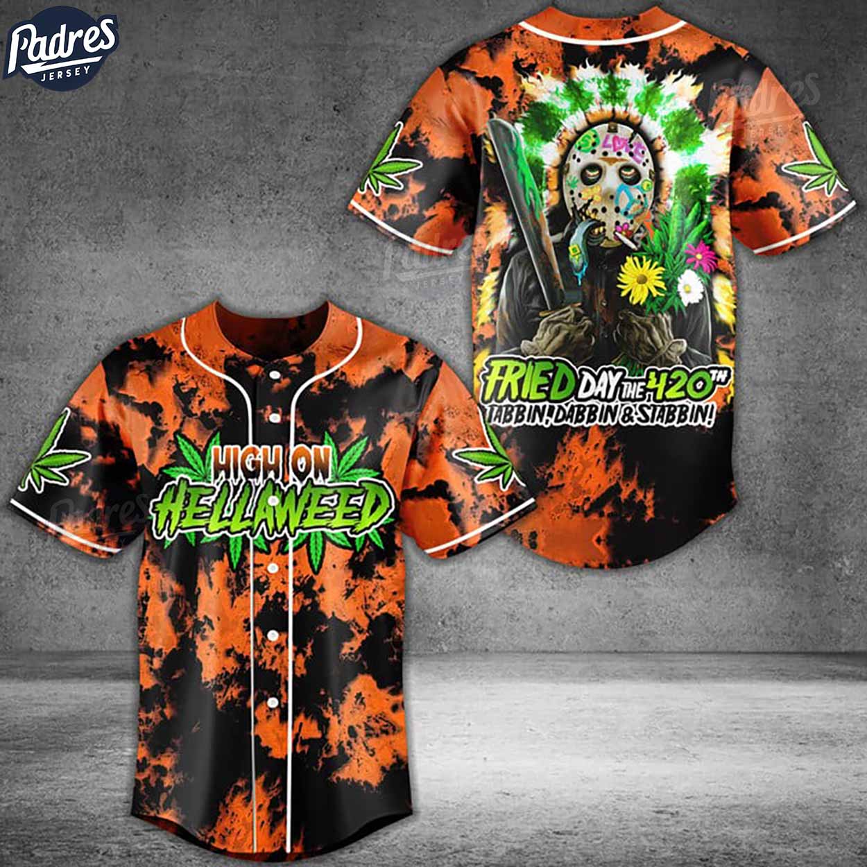 Friday the 420th High On Hellaweed Baseball Jersey - Padres Jersey Oasis: Elevate Your Baseball Style Game