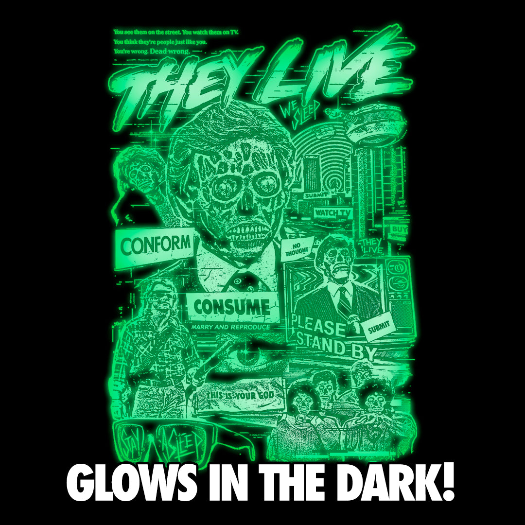 THEY LIVE: CONSUME - LONG SLEEVE SHIRT (GLOW IN THE DARK)