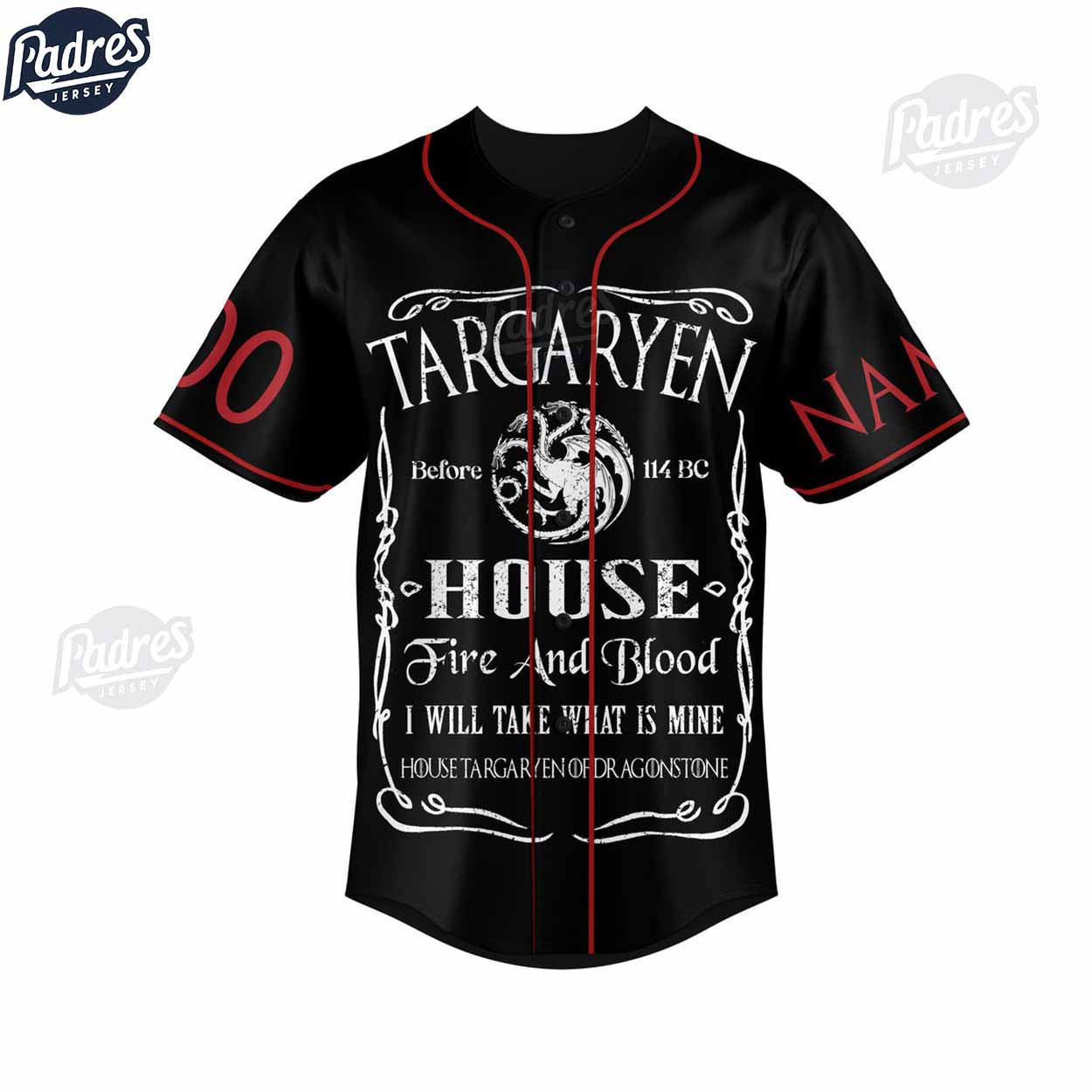 Game Of Thrones Fire And Blood Custom Baseball Jersey Style - Padres Jersey Oasis: Elevate Your Baseball Style Game