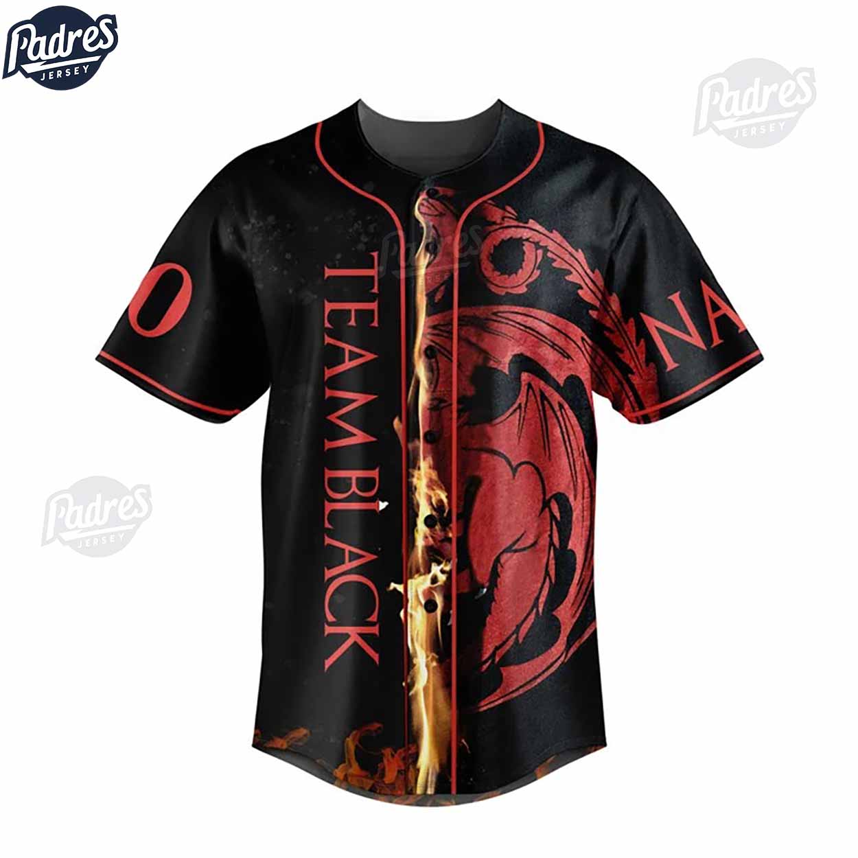 Game Of Thrones Team Black Fire And Blood Custom Baseball Jersey - Padres Jersey Oasis: Elevate Your Baseball Style Game