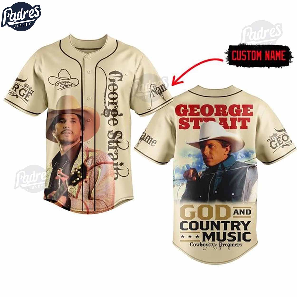 George Strait God And Country Music Baseball Jersey Outfit - Padres Jersey Oasis: Elevate Your Baseball Style Game