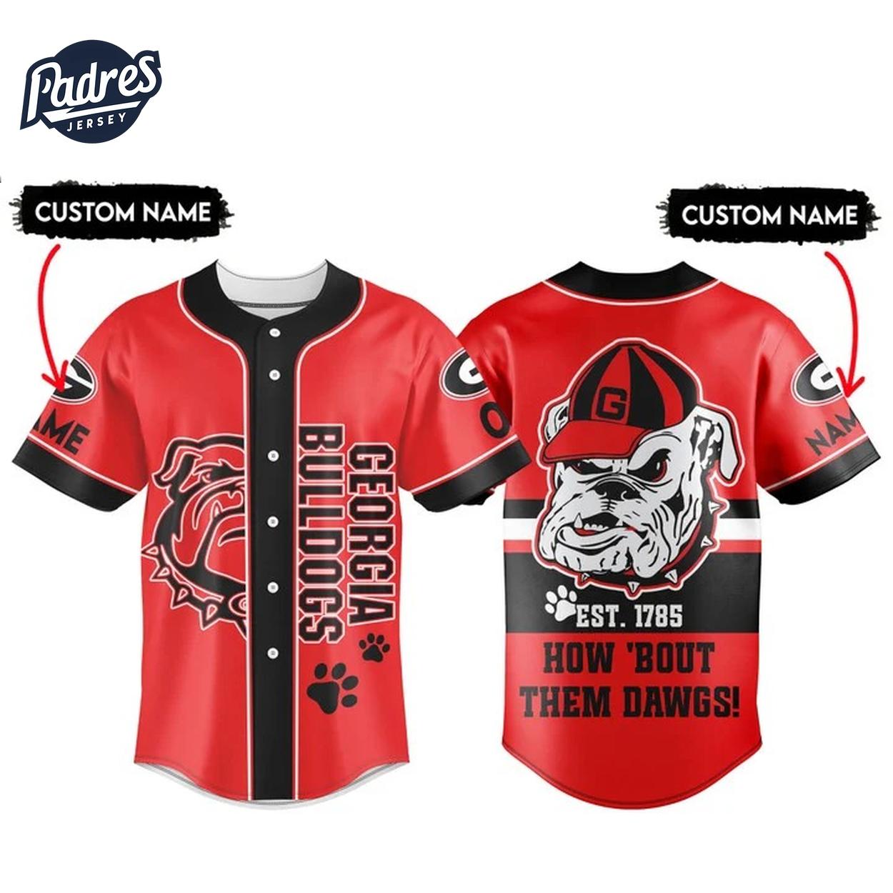 Georgia Bulldogs Est 1785 Custom Baseball Jersey - Padres Jersey Oasis: Elevate Your Baseball Style Game
