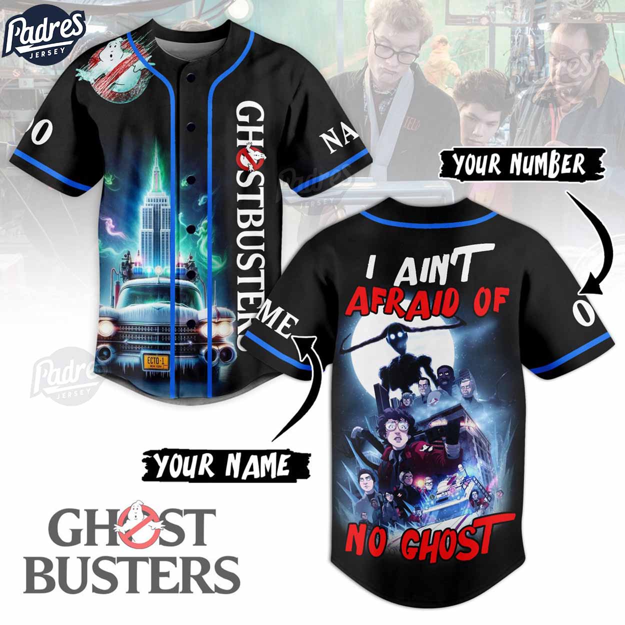 Ghostbusters I Ain't Afraid Of No Ghost Custom Baseball Jersey Style - Padres Jersey Oasis: Elevate Your Baseball Style Game