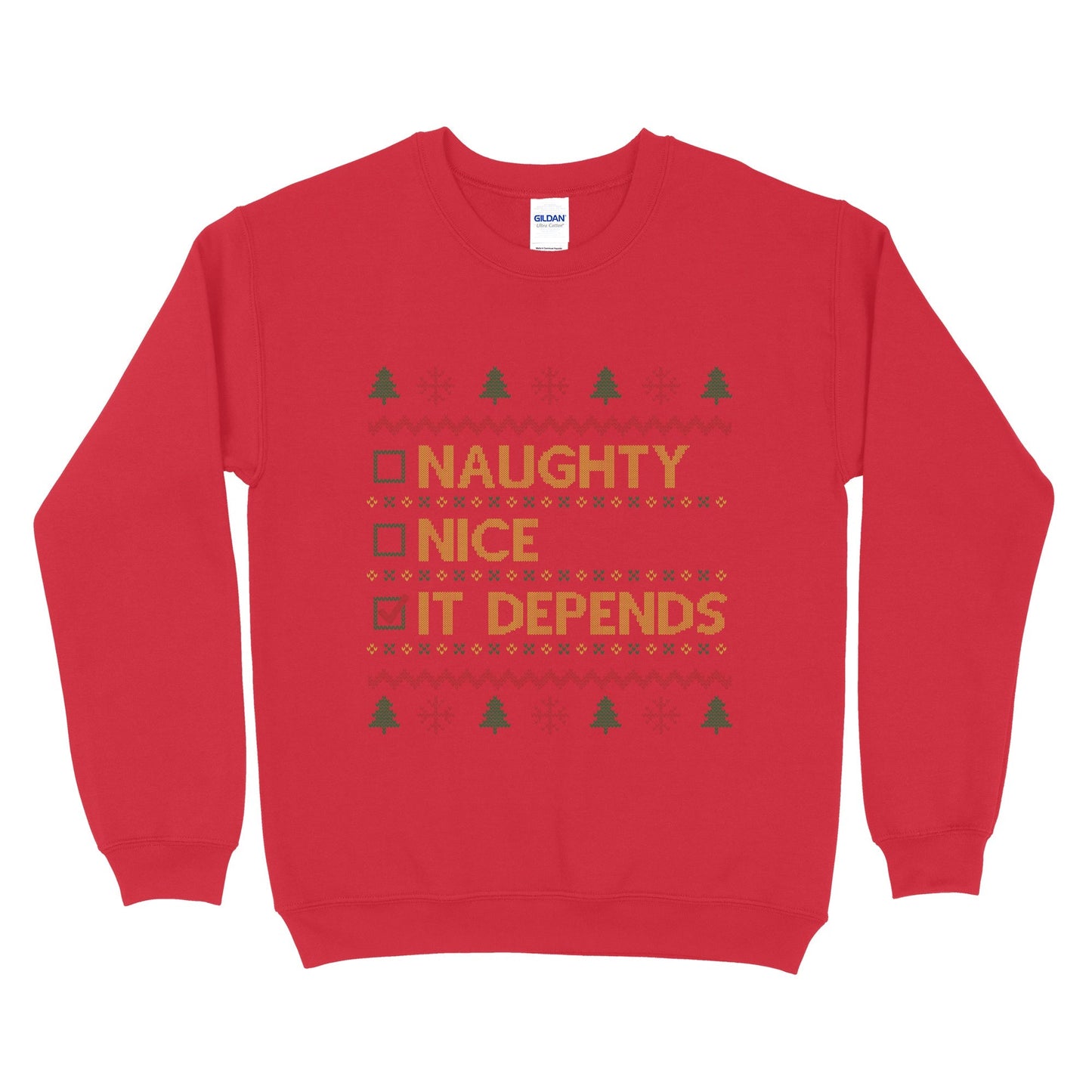 Naughty, Nice, It Depends Ugly Sweatshirt