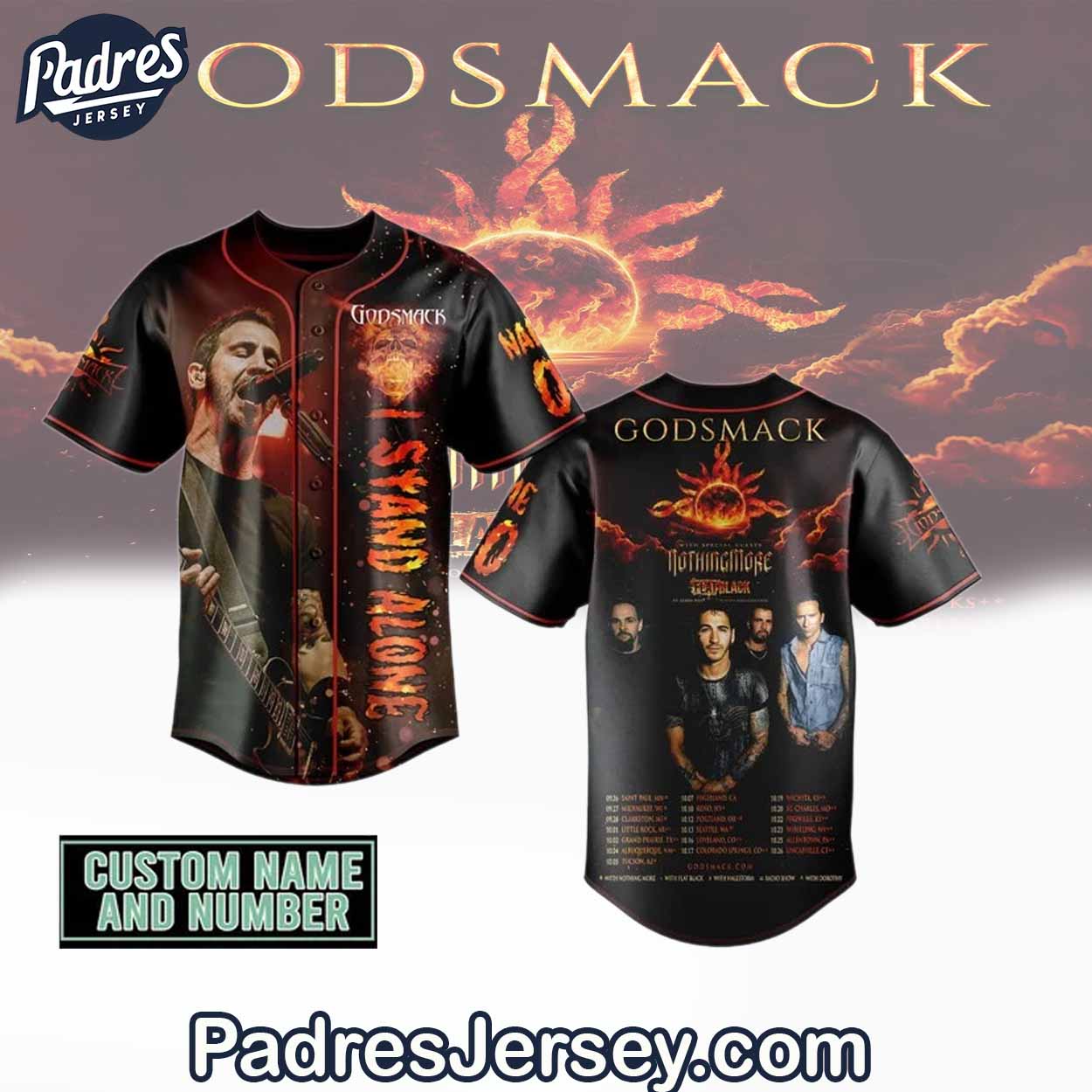 Godsmack I Stand Alone Custom Baseball Jersey Outfit - Padres Jersey Oasis: Elevate Your Baseball Style Game
