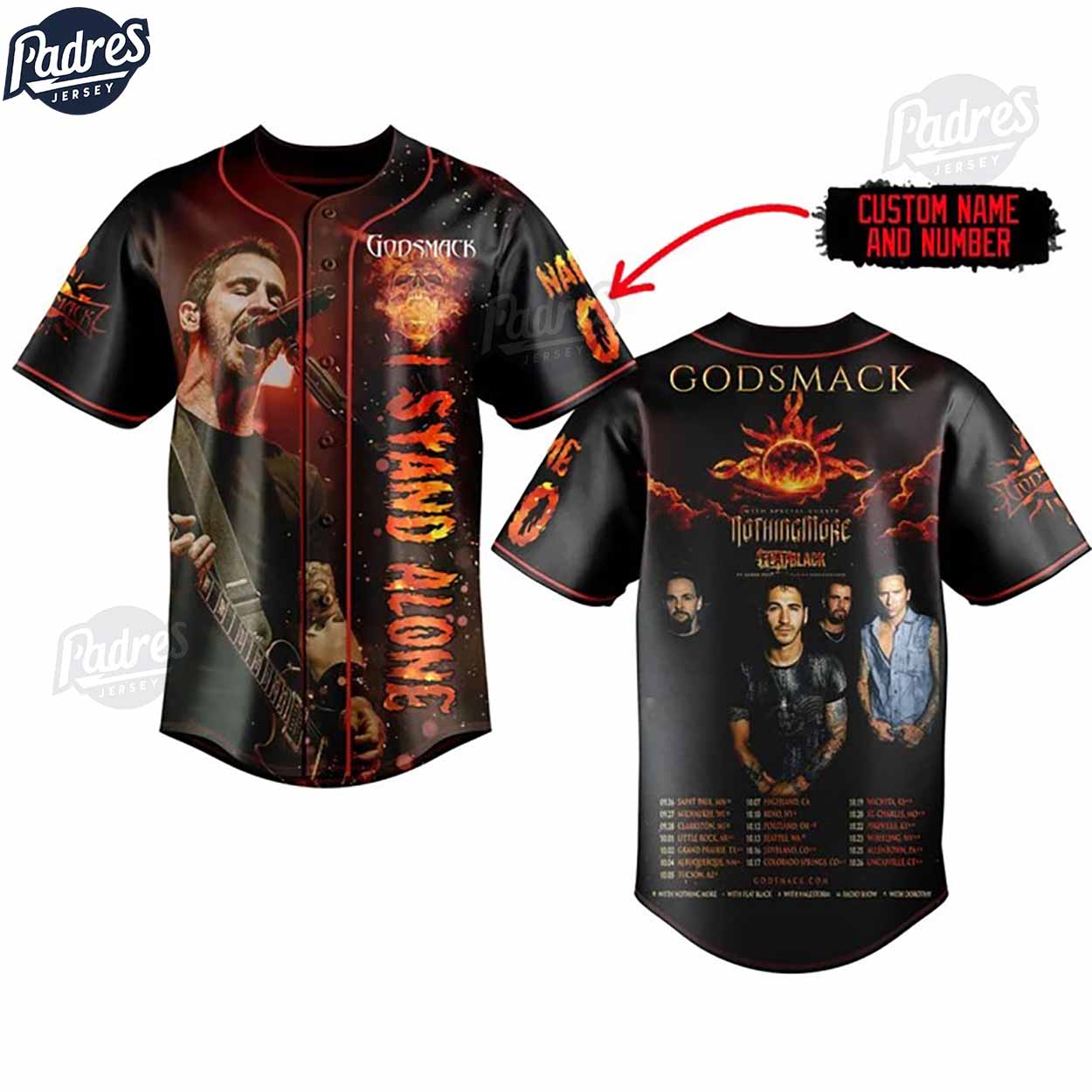 Godsmack I Stand Alone Custom Baseball Jersey Outfit - Padres Jersey Oasis: Elevate Your Baseball Style Game