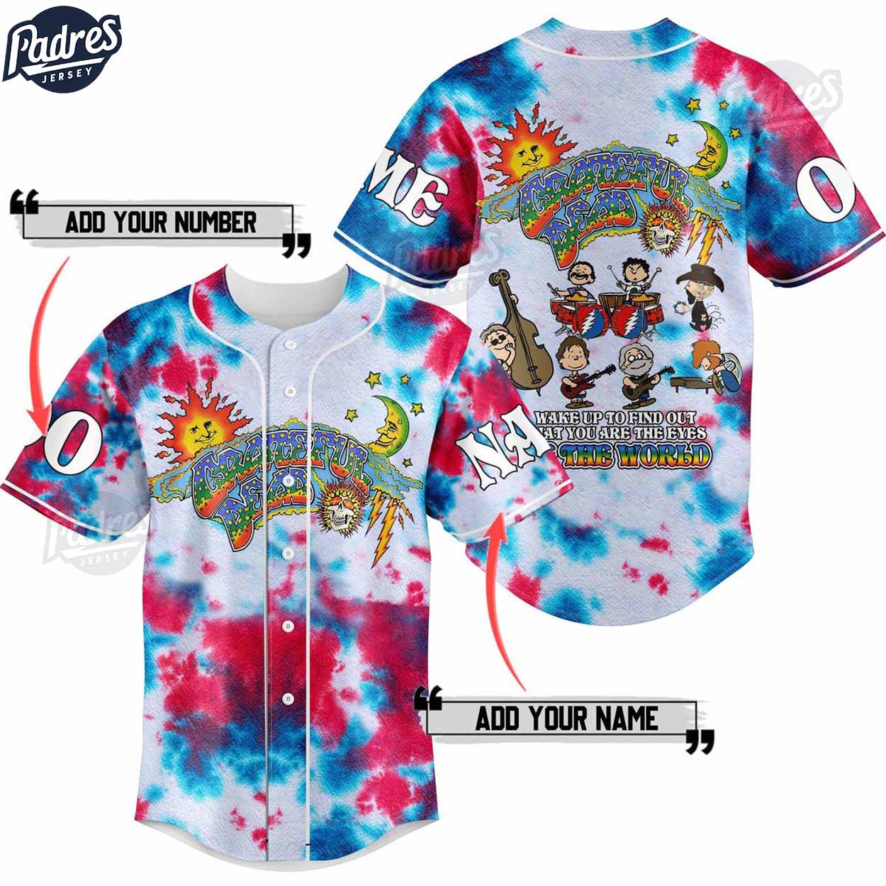 Grateful Dead Eyes Of The World Custom Baseball Jersey - Padres Jersey Oasis: Elevate Your Baseball Style Game