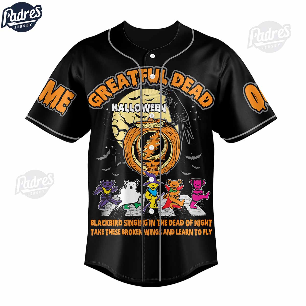 Grateful Dead One More Halloween Night Custom Baseball Jersey - Padres Jersey Oasis: Elevate Your Baseball Style Game