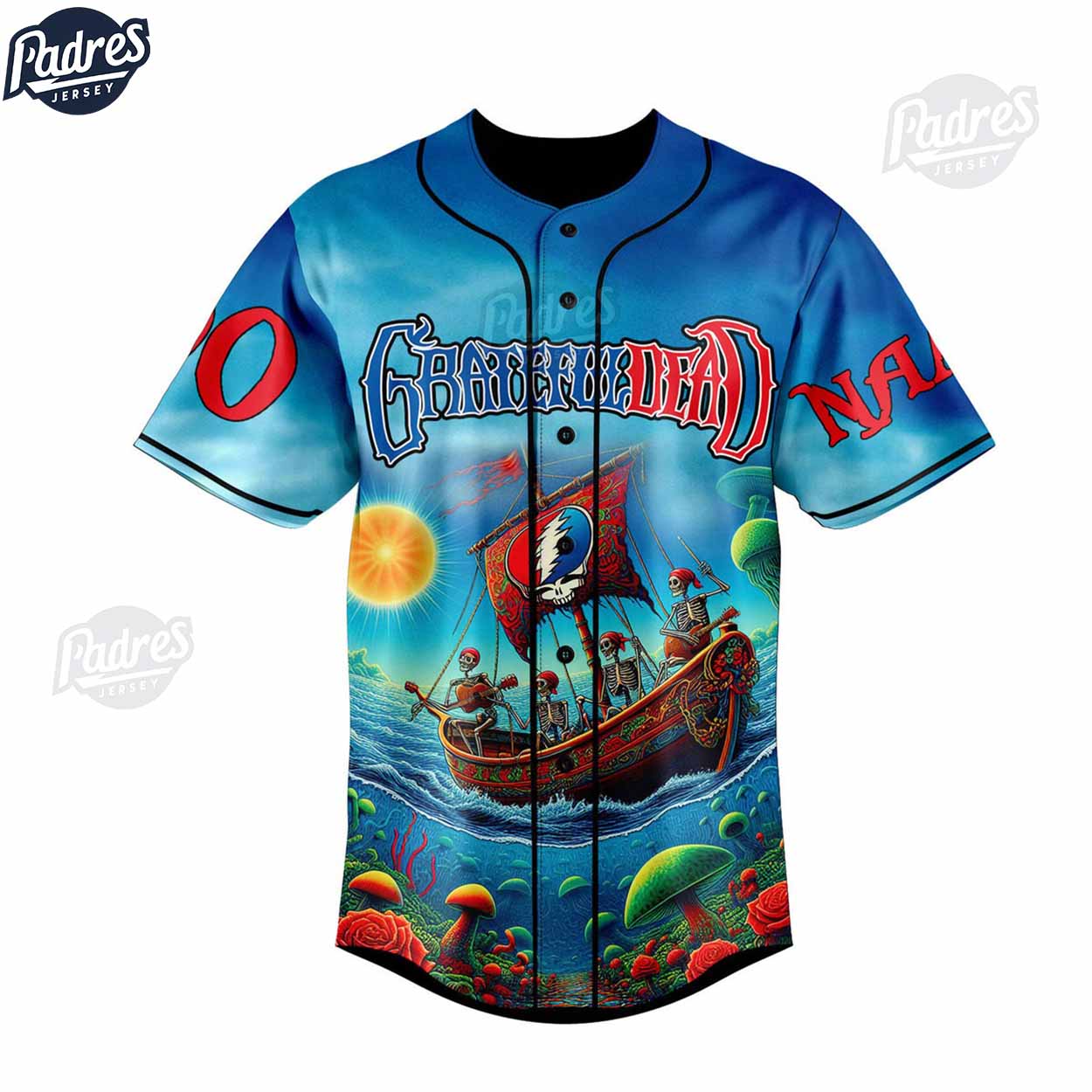 Grateful Dead Pirates Of The Deep South Custom Baseball Jersey - Padres Jersey Oasis: Elevate Your Baseball Style Game