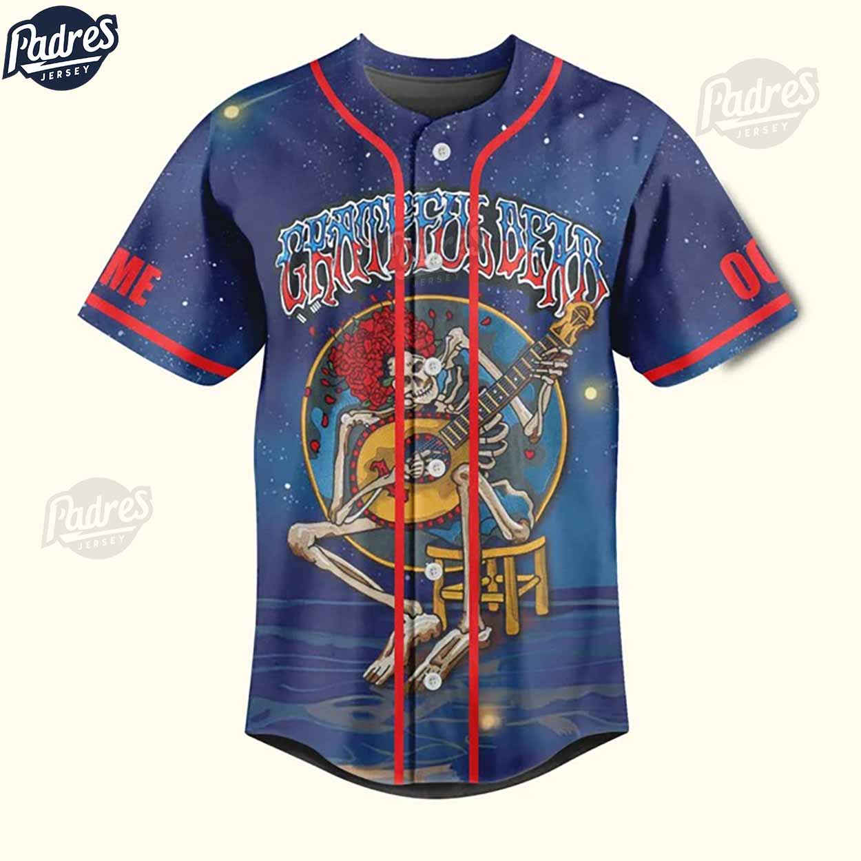 Grateful Dead Standing On The Moon With Nothing To Do Custom Baseball Jersey - Padres Jersey Oasis: Elevate Your Baseball Style Game