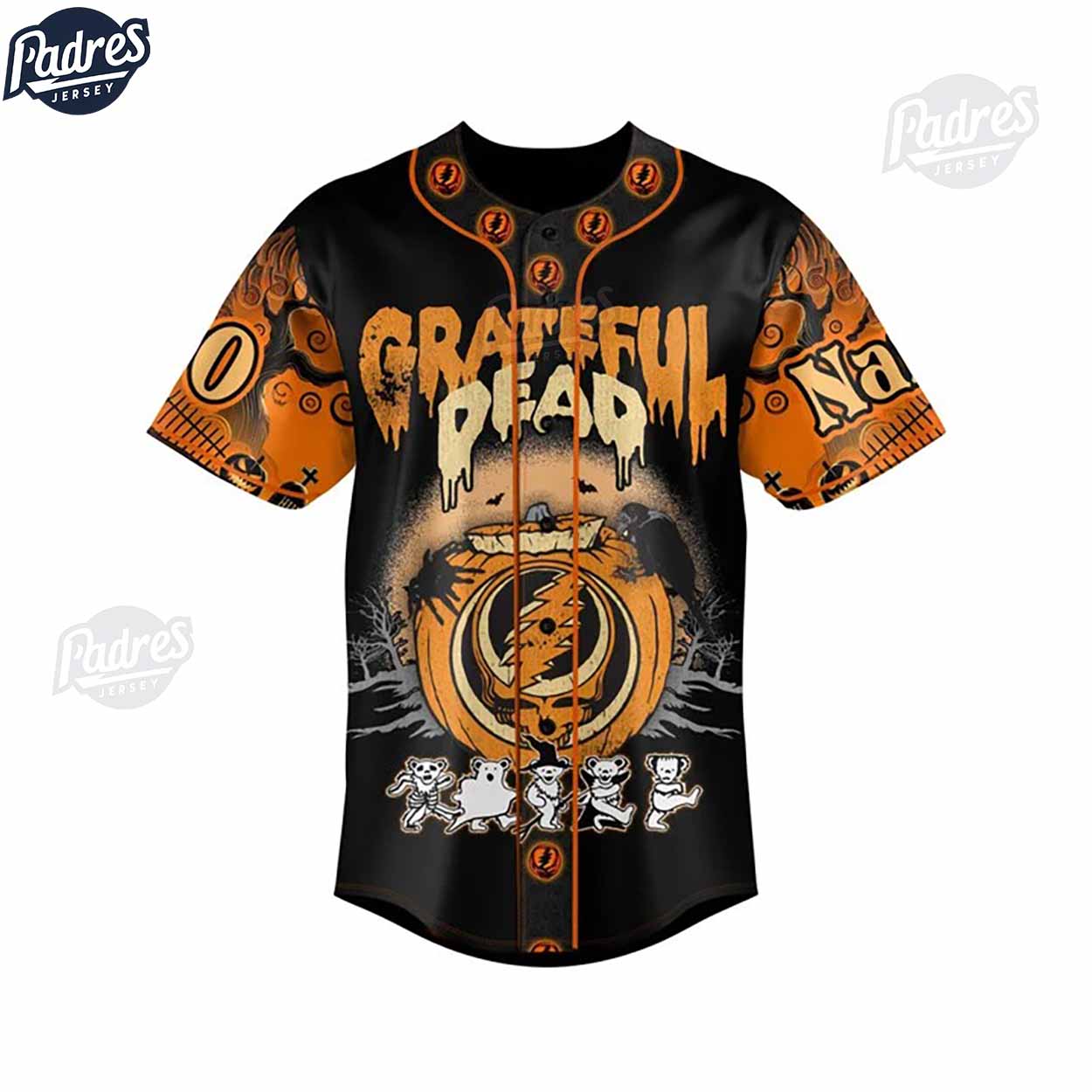 Grateful Dead Steal Your Face Right Off Your Head Custom Halloween Baseball Jersey - Padres Jersey Oasis: Elevate Your Baseball Style Game