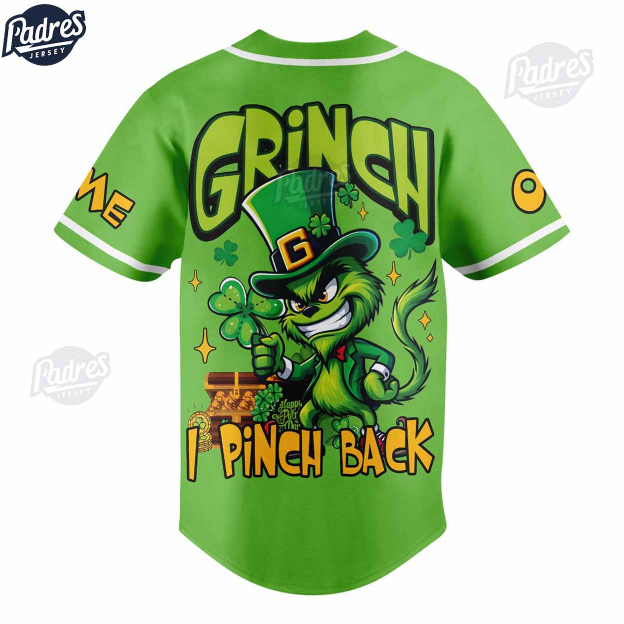 Grinch St. Patrick’s Day Fan Custom Baseball Jersey - Padres Jersey Oasis: Elevate Your Baseball Style Game