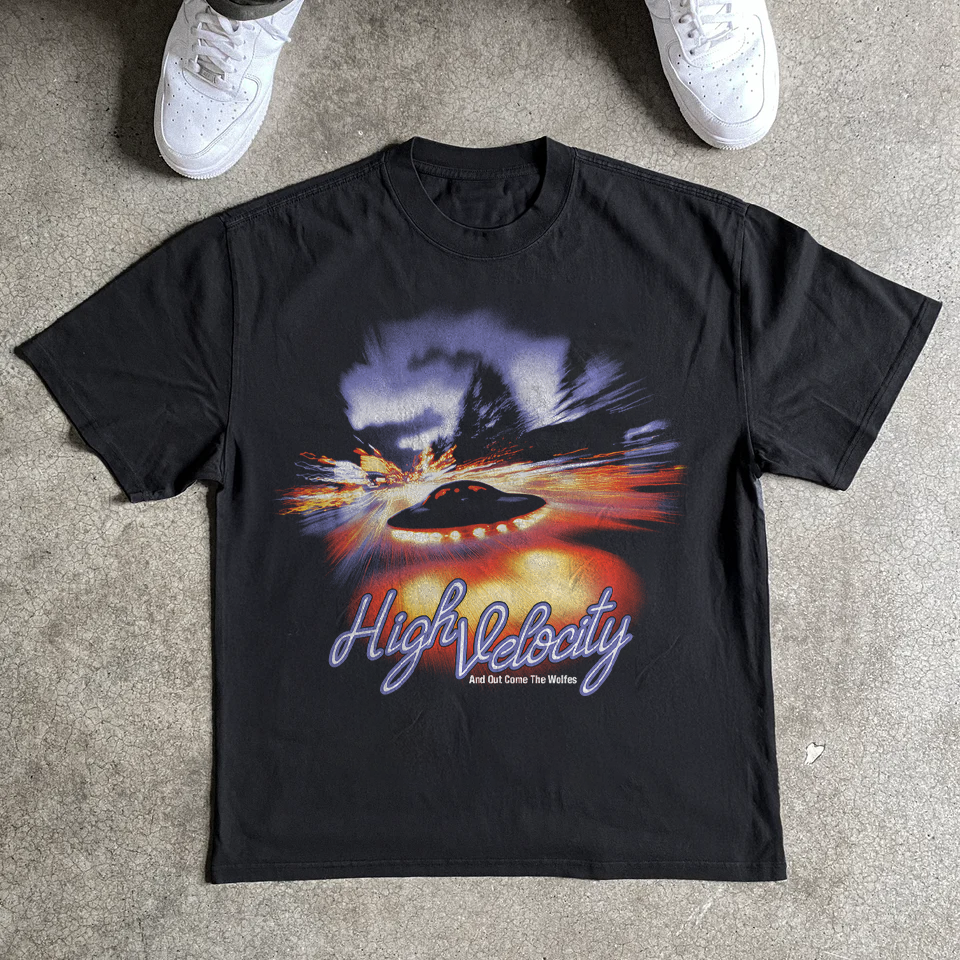 HIGH VELOCITY HEAVYWEIGHT BLACK T-SHIRT