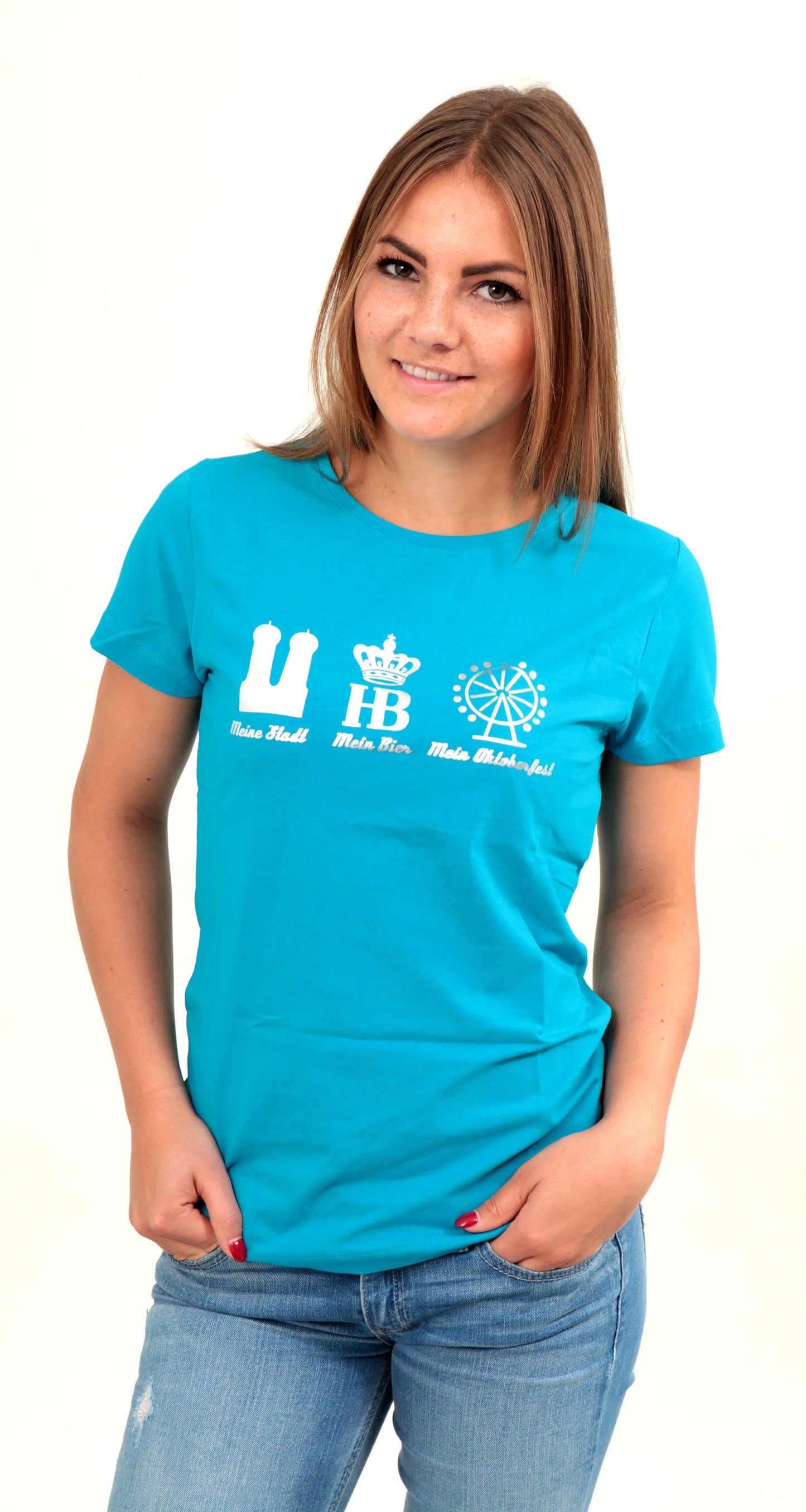 HofbrÃ¤u Damenshirt "Mein Oktoberfest" tÃ¼rkis