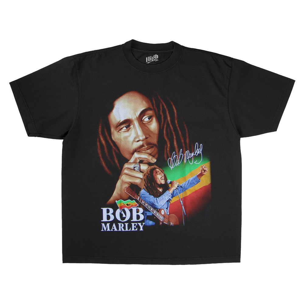 BOB MARLEY HEAVY WEIGHT BLACK T-SHIRT