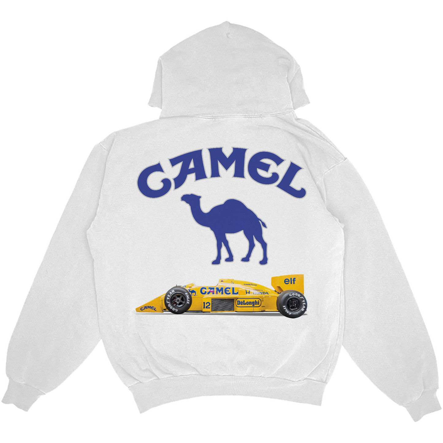 CAMEL F1 HEAVY WEIGHT PULLOVER HOODIE WHITE