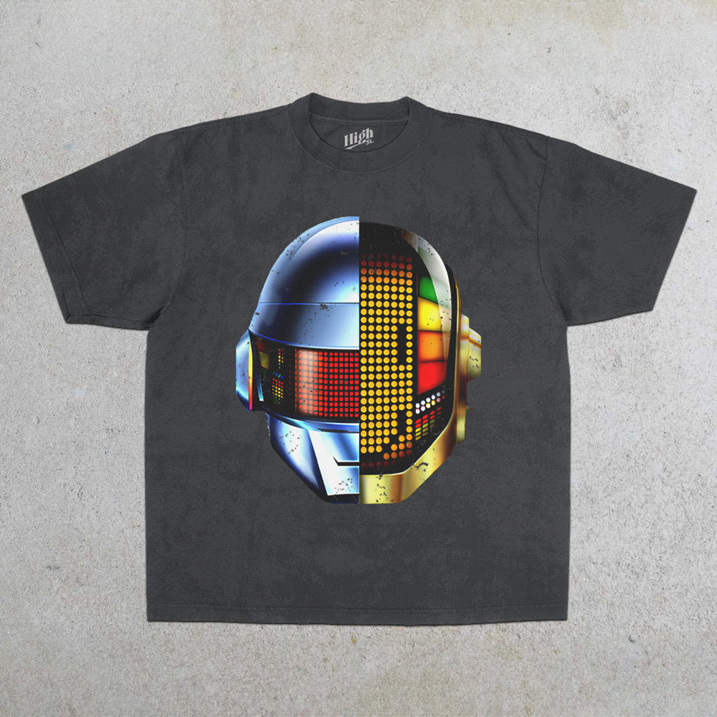 DAFT PUNK GET LUCKY HEAVY WEIGHT BLACK T-SHIRT