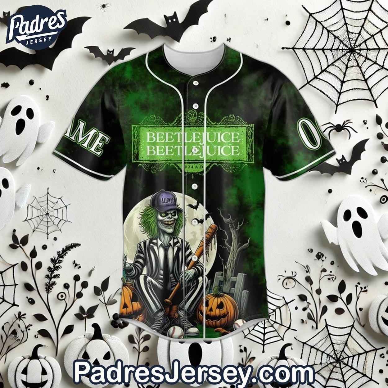Halloween Beetlejuice Custom Baseball Jersey Style - Padres Jersey Oasis: Elevate Your Baseball Style Game