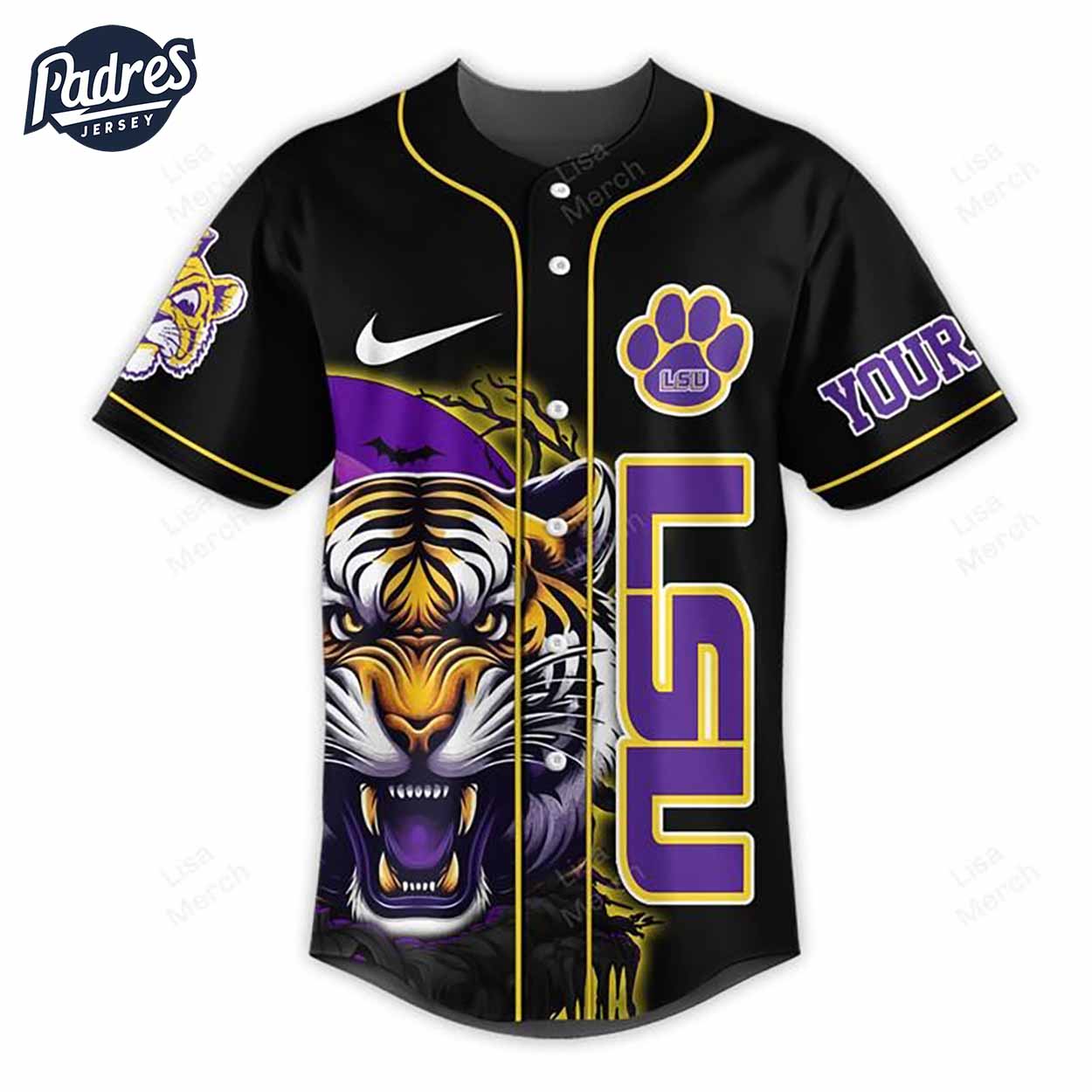 Halloween Lsu Tigers Fear The Tigers Football Custom Baseball Jersey - Padres Jersey Oasis: Elevate Your Baseball Style Game