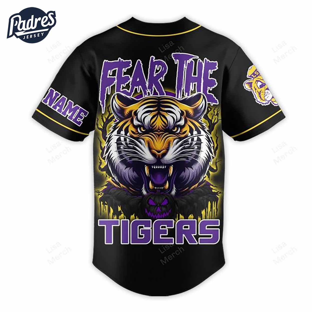 Halloween Lsu Tigers Fear The Tigers Football Custom Baseball Jersey - Padres Jersey Oasis: Elevate Your Baseball Style Game