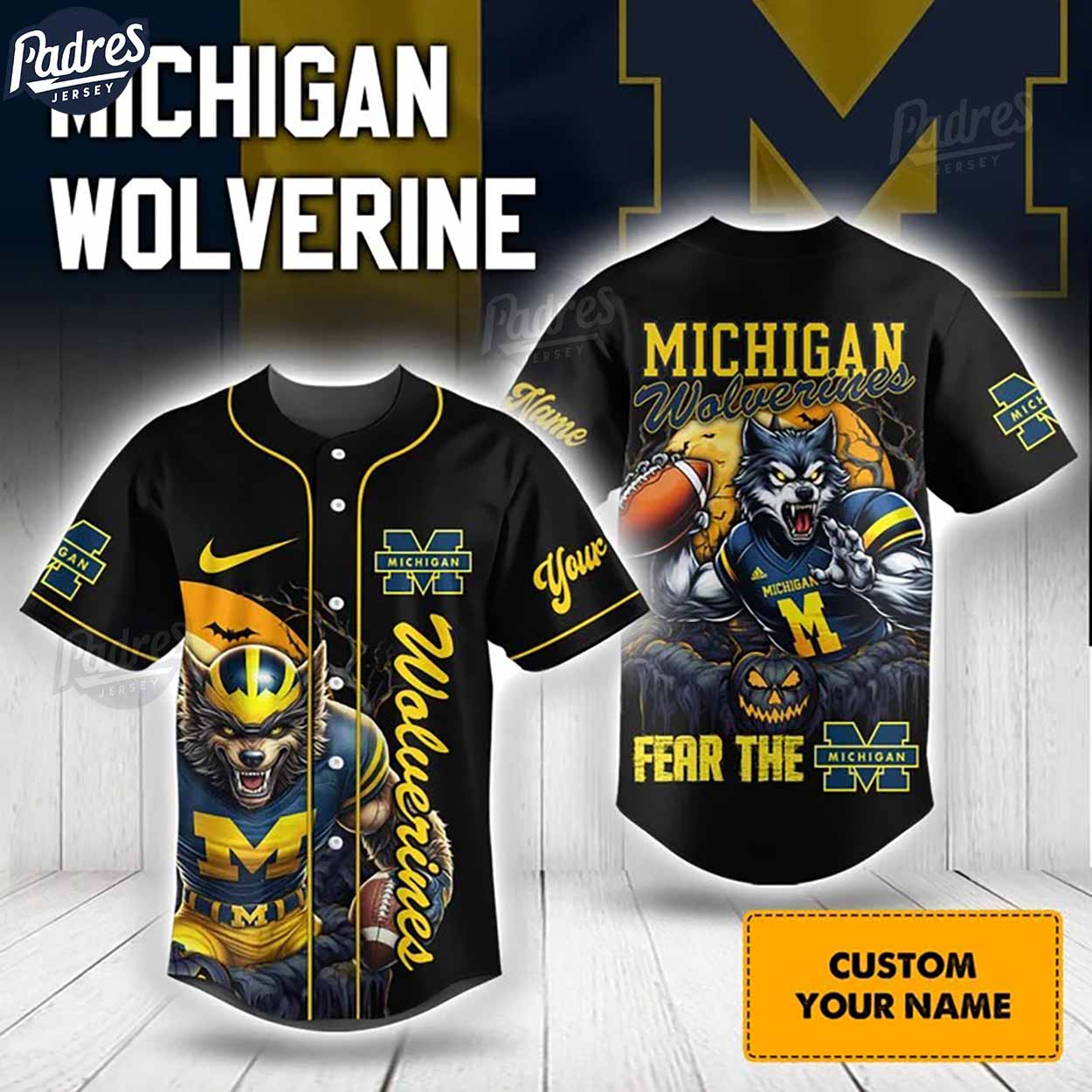 Halloween Michigan Wolverines Football Baseball Jersey - Padres Jersey Oasis: Elevate Your Baseball Style Game