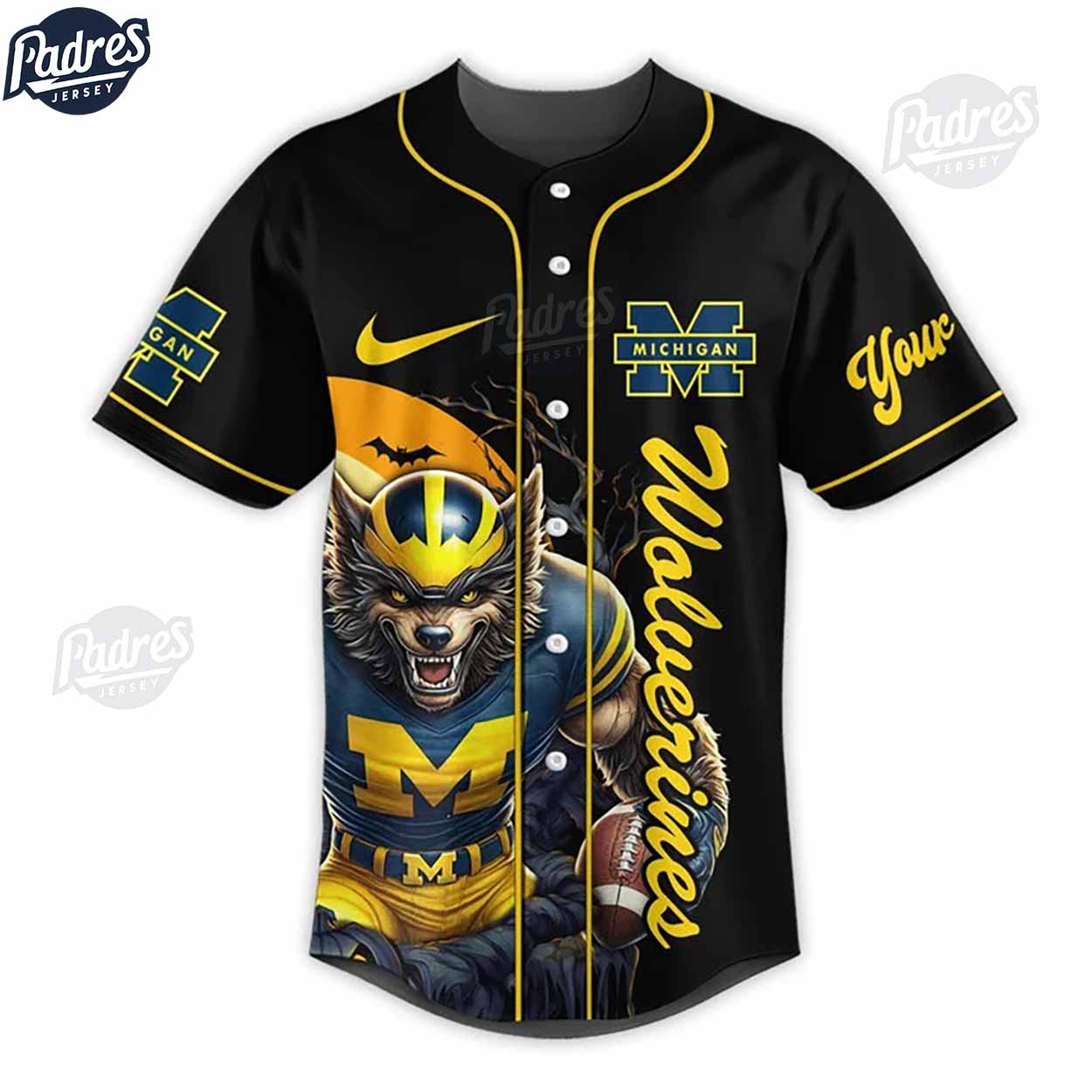 Halloween Michigan Wolverines Football Baseball Jersey - Padres Jersey Oasis: Elevate Your Baseball Style Game