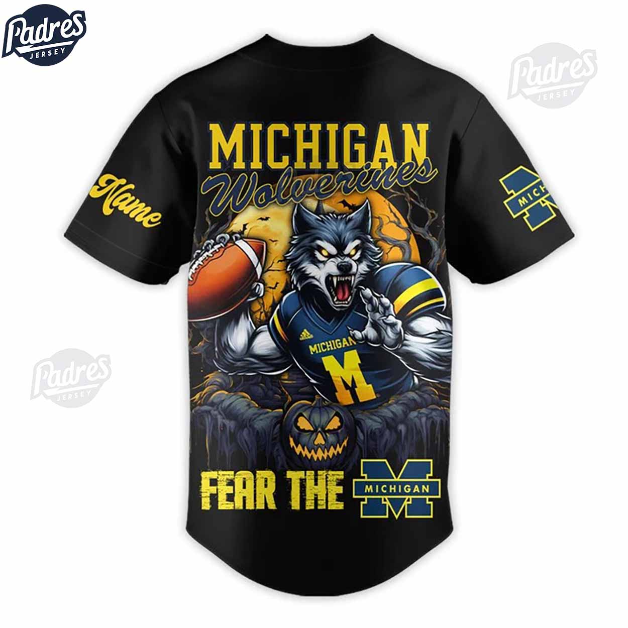 Halloween Michigan Wolverines Football Baseball Jersey - Padres Jersey Oasis: Elevate Your Baseball Style Game