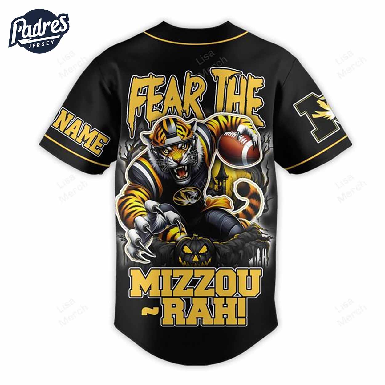 Halloween Missouri Tigers Fear The Mizzou Rah Football Custom Baseball Jersey - Padres Jersey Oasis: Elevate Your Baseball Style Game