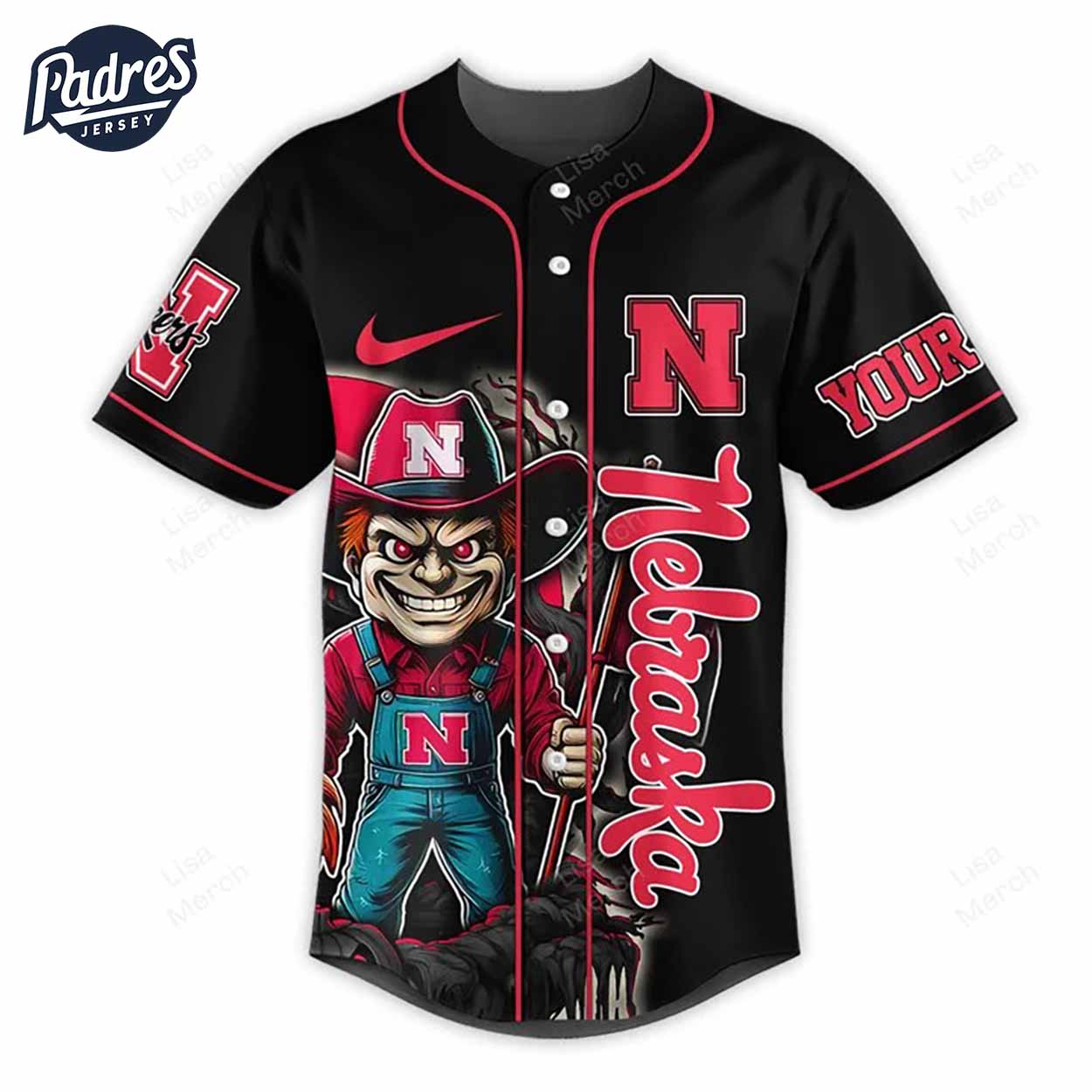 Halloween Nebraska Cornhuskers Fear The Corn Football Custom Baseball Jersey - Padres Jersey Oasis: Elevate Your Baseball Style Game
