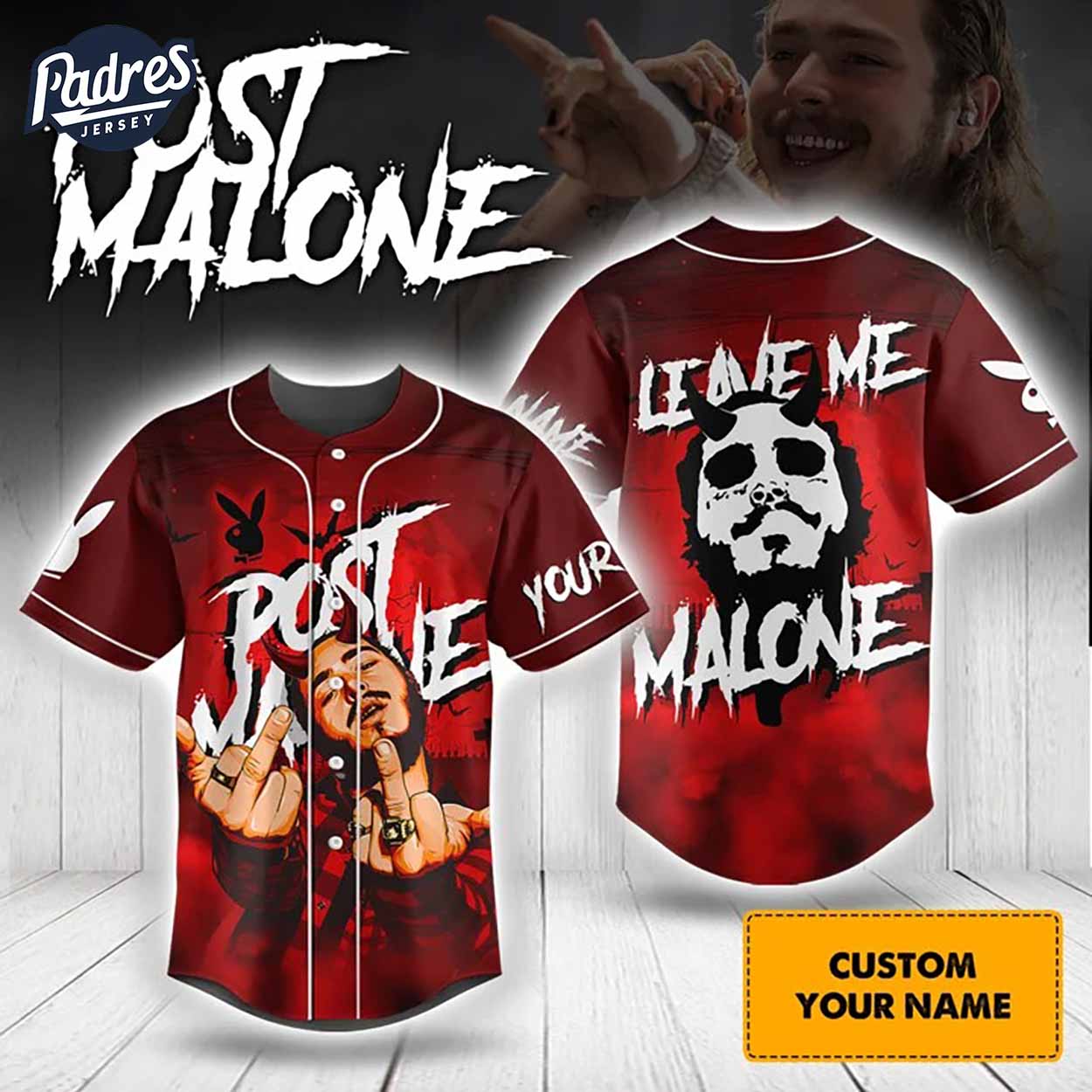 Halloween Post Malone Outfits Custom Baseball Jersey - Padres Jersey Oasis: Elevate Your Baseball Style Game