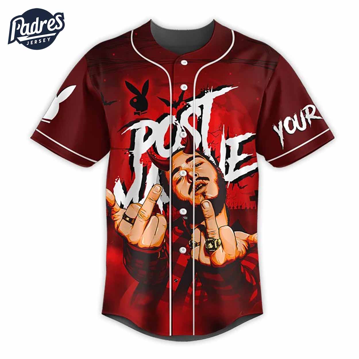 Halloween Post Malone Outfits Custom Baseball Jersey - Padres Jersey Oasis: Elevate Your Baseball Style Game