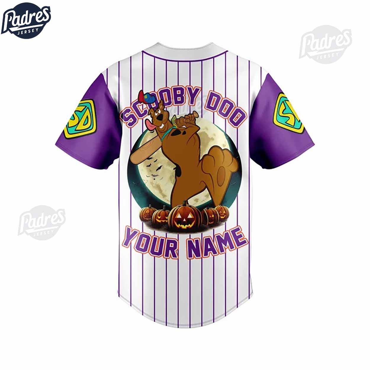 Halloween Scooby-Doo Personalized Baseball Jersey - Padres Jersey Oasis: Elevate Your Baseball Style Game