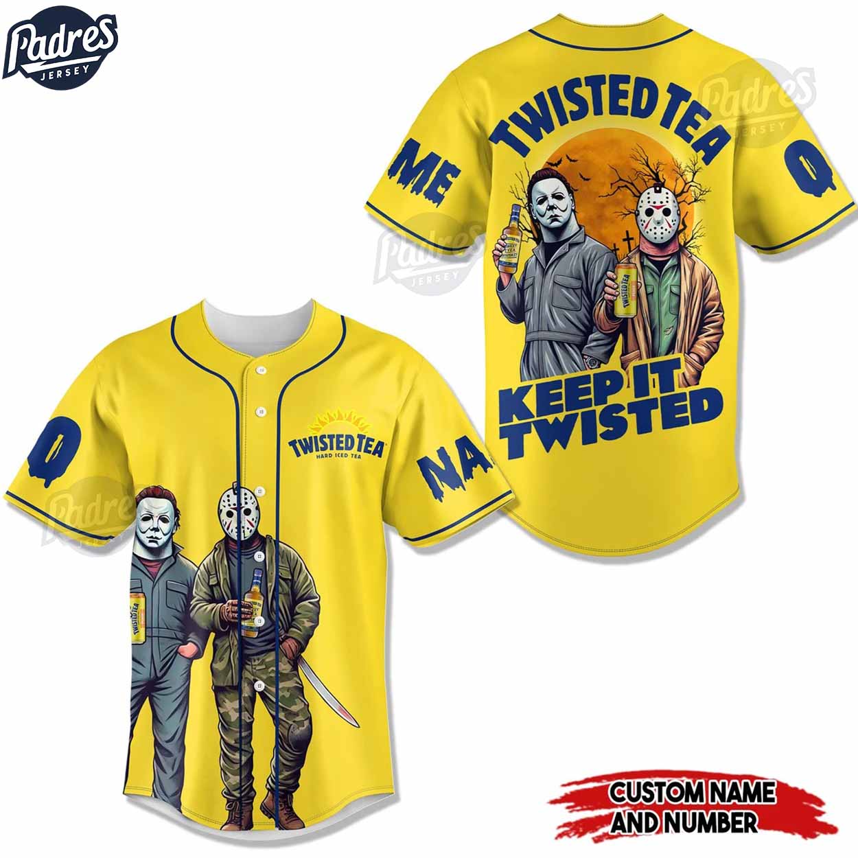 Halloween Twisted Tea Custom Baseball Jersey - Padres Jersey Oasis: Elevate Your Baseball Style Game
