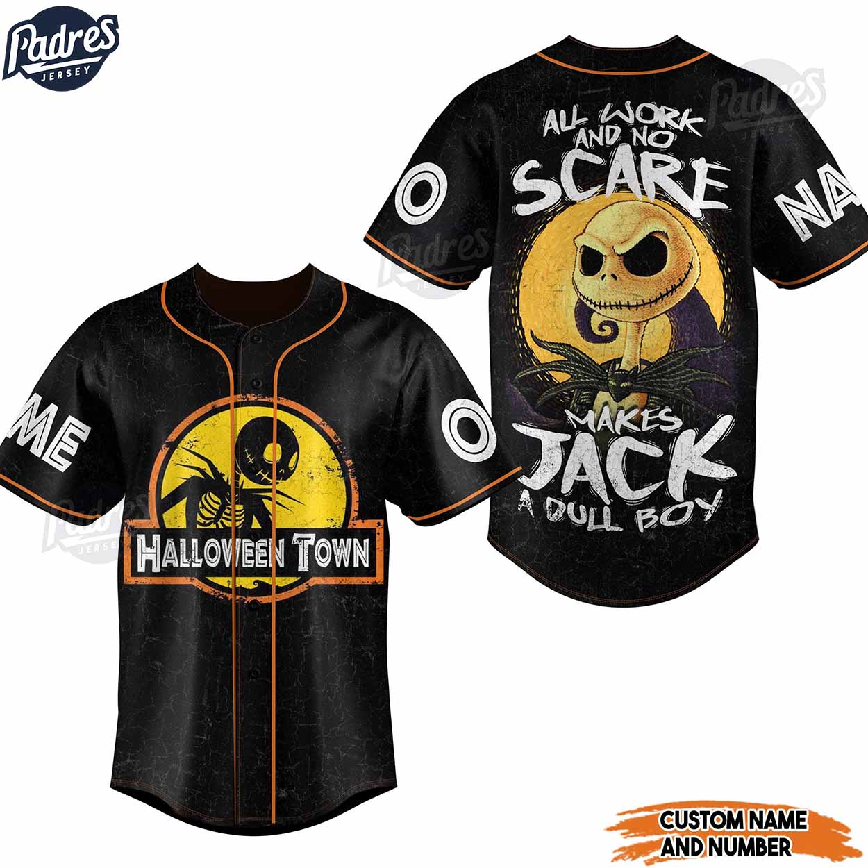 Halloweentown Jack Skellington Custom Baseball Jersey for Fans - Padres Jersey Oasis: Elevate Your Baseball Style Game