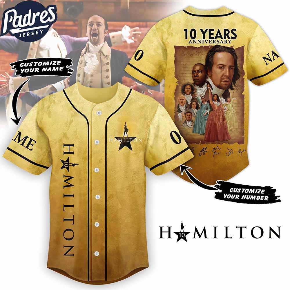 Hamilton 10 Years Anniversary Signatures Baseball Jersey - Padres Jersey Oasis: Elevate Your Baseball Style Game