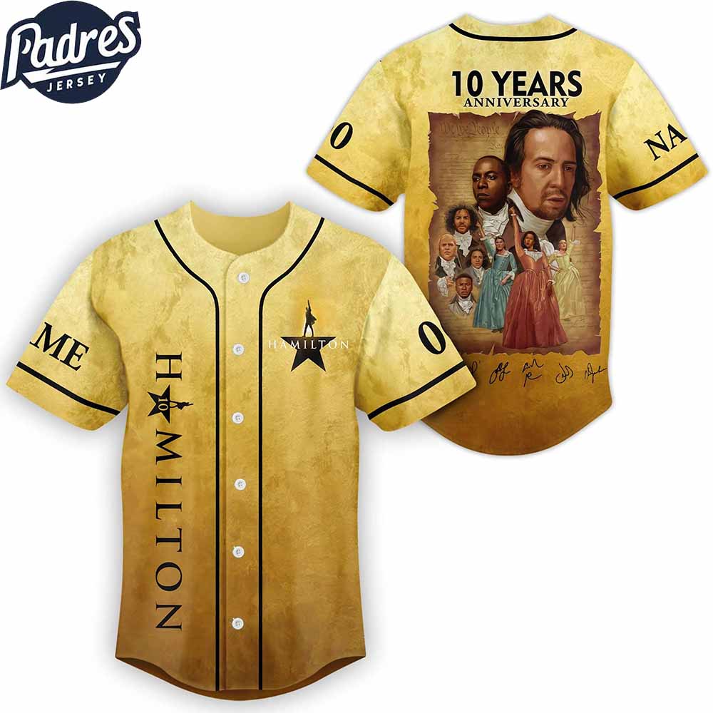 Hamilton 10 Years Anniversary Signatures Baseball Jersey - Padres Jersey Oasis: Elevate Your Baseball Style Game