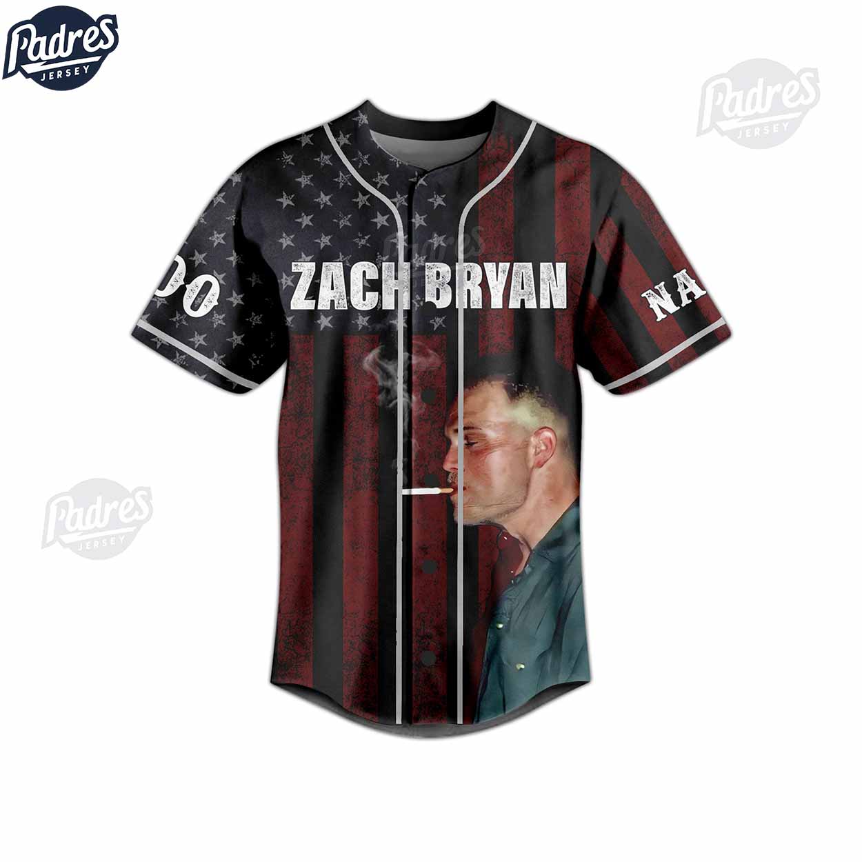 Happy 4th Of July Zach Bryan USA Custom Baseball Jersey - Padres Jersey Oasis: Elevate Your Baseball Style Game
