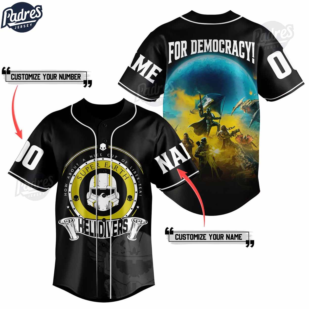 Helldivers For Democracy Custom Baseball Jersey - Padres Jersey Oasis: Elevate Your Baseball Style Game