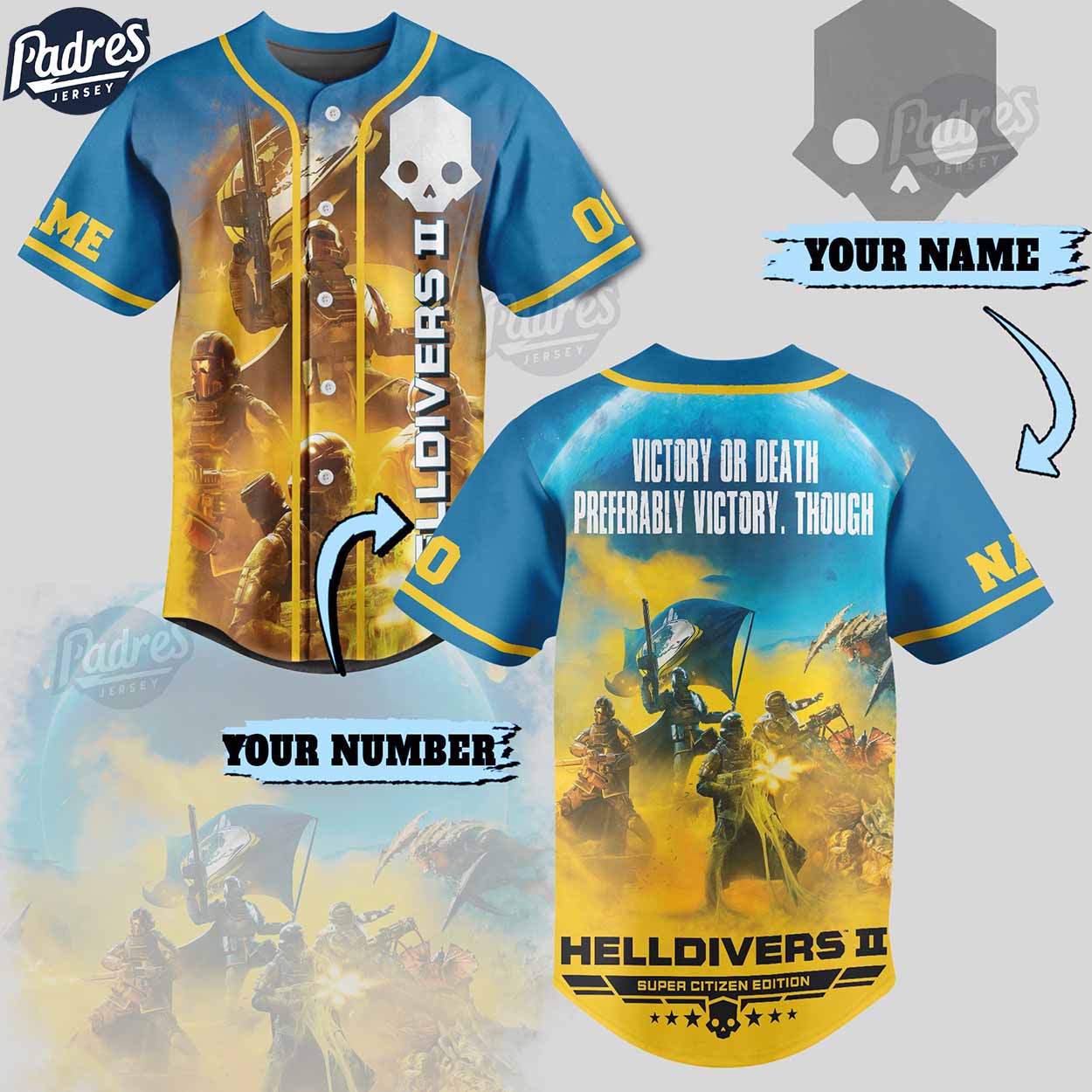 Helldivers Game Custom Baseball Jersey Style - Padres Jersey Oasis: Elevate Your Baseball Style Game