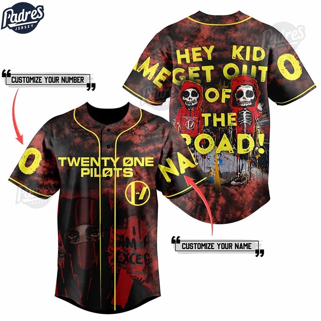 Hey Kid Get Out Of The Road Twenty One Pilots Custom Baseball Jersey - Padres Jersey Oasis: Elevate Your Baseball Style Game